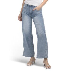 FLYING ANGEL Lt Wash Wide Leg High Rise Jeans